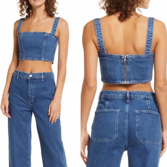 Reformation Tops - Reformation Sunny Denim Crop Top 2 NWT